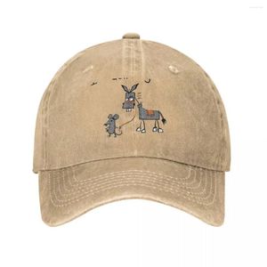 Ball Caps Funny Mouse caminando con un burro No doy a las ratas Visor térmico de sombrero de vaquero | -f- |Hombres mujeres