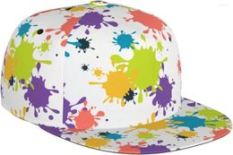 Casquettes de balle drôle peinture goutte éclaboussure motif coloré plat Bill chapeau unisexe Snapback casquette de Baseball Style Hip Hop visière vierge Adj