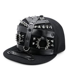 Ball Caps gbcnyier métal papa Hip Hop Hat Bourcle boucle de bord plat cool Fashon Men Punk Dance Show Hiphop Hats5071917