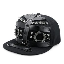 Casquettes de boule GBCNYIER Métal Papa Hip Hop Chapeau Boucle De Ceinture Cool Casquette À Bord Plat Mode Hommes Punk Danse Spectacle Hiphop Hats279h