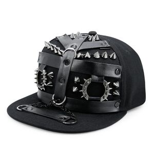 Casquettes de boule GBCNYIER Métal Papa Hip Hop Chapeau Boucle De Ceinture Cool Casquette À Bord Plat Mode Hommes Punk Danse Spectacle Hiphop Hats200M