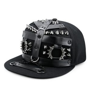 Ball Caps GBCNYIER Metalen Vader Hip Hop Hoed Gesp Cool Platte Rand Cap Fashon Mannen Punk Dance Show hiphop Hats3022