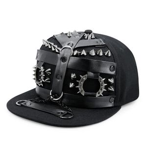 Ball Caps GBCNYIER Metalen Vader Hiphop Hoed Gesp Cool Platte Rand Cap Fashon Mannen Punk Dance Show hiphop Hats236P