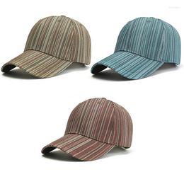 Casquettes de balle Geebro Femmes Mode Couleur Stripes Baseball Hommes Printemps Été Visière Chapeau Réglable Unisexe Sport En Plein Air Snapback Bonnet