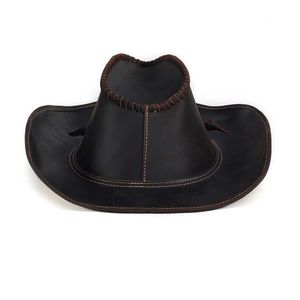 Ball Caps Echt Leer Heren Western Cowboyhoed Vintage Cap Handgemaakt Vormbaar Duurzaam Grote 60CM Outback 230825