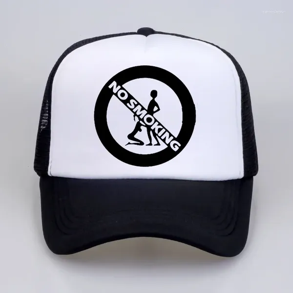 Ball Caps Girl and Boy No Fumer Creative Print Baseball Mesh Mesh Trucker Outdoor Cap Man Man Hat