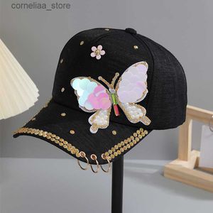 Casquettes de Baseball pour filles, casquette de Baseball à la mode, strass scintillants, perles décontractées, HatsY240315