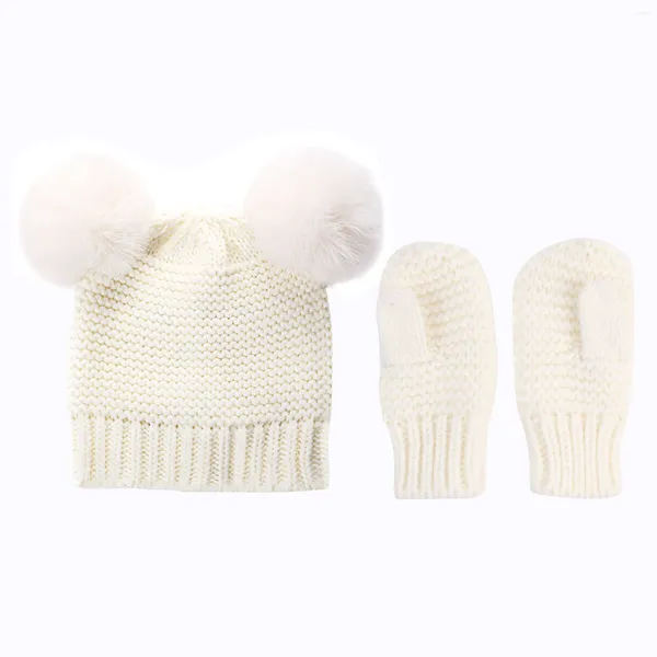 Casquettes de balle, gant avec mitaines, chapeau pour bébé, ensemble d'hiver pour filles et garçons, deux pièces chaudes, Look de Baseball pour enfants, j'ai fait un