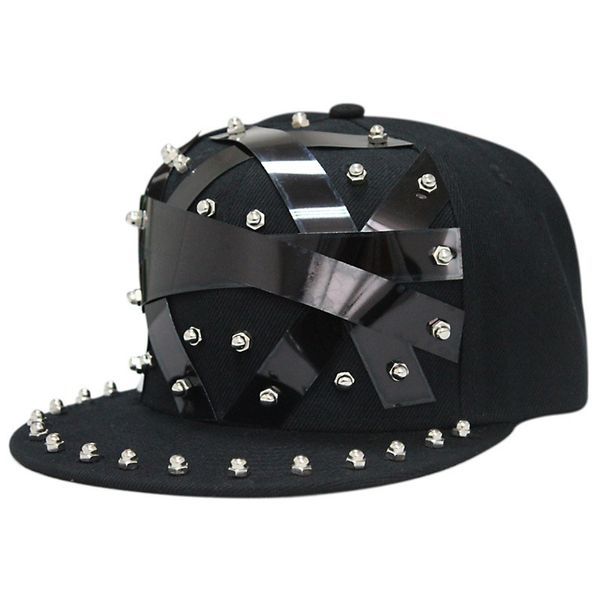 Casquettes de baseball Or Ruban Noir Paillettes Ceinture Hip Hop Casquette De Baseball En Plein Air Casual Chapeau De Soleil Spectacle De Danse Équipe Cool Unisexe Visière 230628