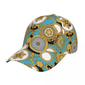 Casquettes de baseball dorées élégantes Arabesques modernes baroques accessoires de baseball casquette de soleil vintage pour hommes femmes en plein air toutes les saisons voyage