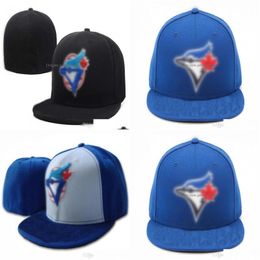 Gorras de bola Buena calidad Blue-Jays Béisbol Hombres Mujeres Hip Hop Hat Bones Aba Reta Gorras Rap Sombreros equipados H6-7.14 Entrega de gota Moda DHDPJ