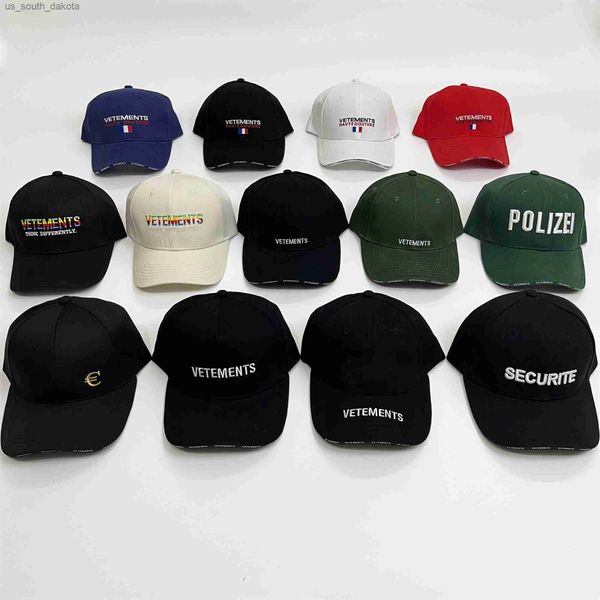 Voticias blancas de buena calidad Capilla de béisbol Fashion Baseball Men 1 1 Vetements Women Bordery Hats VTM Caps más vendidos L230523