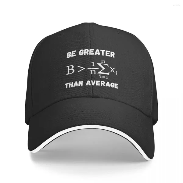 Casquettes de balle supérieures à la moyenne. Motivation mathématique. Casquette de Baseball pour hommes et femmes, chapeau de luxe personnalisé, Science est optimiste