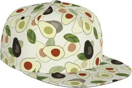 Kogelcaps groen avocado's patroon platte bill hoed unisex snapback honkbal pet hiphop stijl vizier blanco verstelbaar