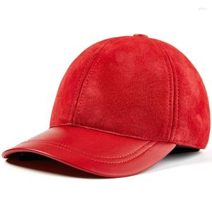 Ball Caps H7599 Hombres Mujeres Piel de oveja Gorra de béisbol delgada Juventud Cuero genuino Sombrero casual de mediana edad Primavera Otoño Sombreros de moda de alta calidad