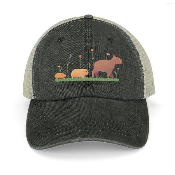 Casquettes de balle Hamster Cochon d'Inde et Capybara Chapeau de cowboy Fluffy UV Protection Solaire Militaire Tactique Casquette Femme Homme