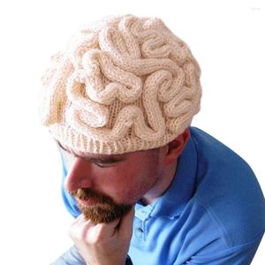 Casquettes de balle tricotées à la main personnalité cerveau chapeau d'hiver Halloween Cosplay chapeaux cerveau casquette Beanie adultes Crochet Cool #30