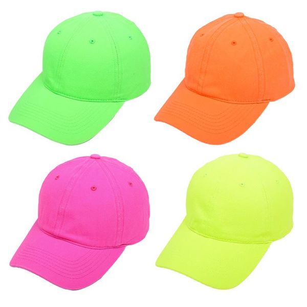 Casquettes HanXi 2023 Couleurs Fluo Lumineuses Chapeaux Pour Femmes Hommes Casquette De Baseball Mode Hip Hop VisorBall BallBall