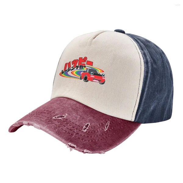 Gorras de bola Happy Racing Car Mazdas Miata Béisbol Hip Hop Denim desgastado Gorra de sol lavada para hombres Mujeres Sombrero ajustable al aire libre