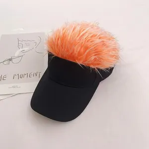 Gorra de bolas Hombo de peluca elástica de peluca de béisbol ajustable con cabello con púas