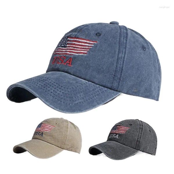 Gorras de bola sombrero para hombres bandera americana carta gorra de béisbol mujeres algodón pico protección solar