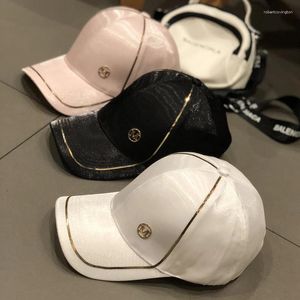 Casquettes de baseball chapeau femmes chapeaux décontracté tout assorti M Standard casquette de Baseball mercerisée printemps et été pare-soleil mode Satin