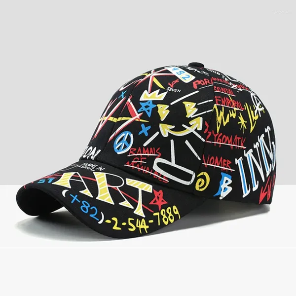 Gorras de bola Sombreros para hombres Mujeres Casquette Graffiti Print Femme Kpop Casual Street Snapback Bone Hip Hop Hat Papá