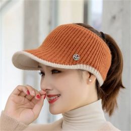 Bola bonés chapéus para mulheres outono inverno esportes vazio topo feminino malha quente boné de beisebol moda correndo golfe sol chapéu 230831