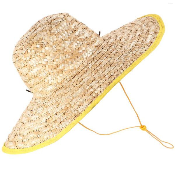 Casquettes de boule chapeaux femmes bord plage paille pare-soleil cadeaux de fête à thème parapluie adultes décorations occidentales Costume pour femme