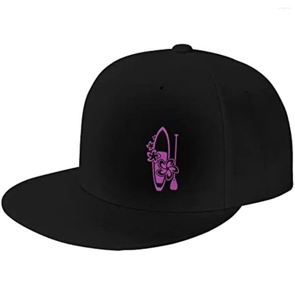 Gorras de bola Hawaii Flowers Paddle Surf Board Gorra de béisbol de ala plana Sombrero ajustable para hombre y para mujer Visera negra Hiphop Casual Talla única