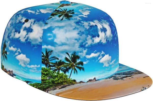 Gorras de bola Hawaii Tropical Beach Gorra de béisbol para hombres Mujeres Ajustable Verano Palmera Flat Brim Trucker Snapback Hat