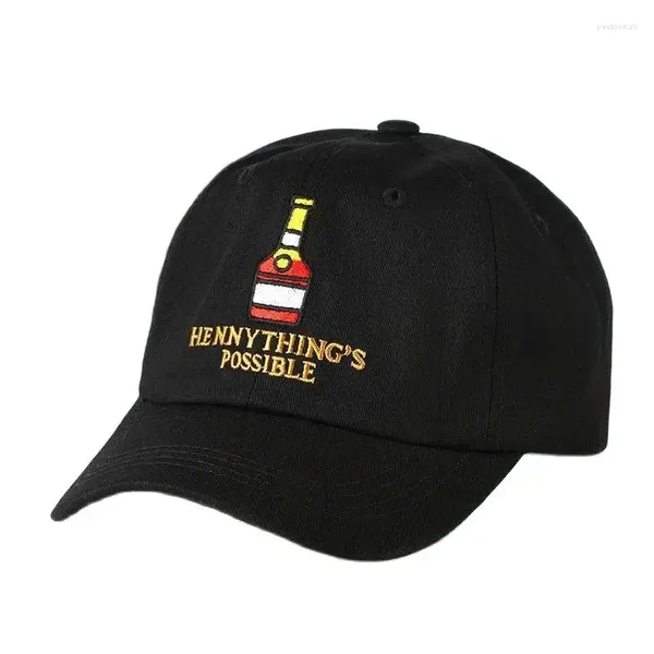 Casquettes de baseball Henny bouteille de vin broderie papa chapeau hommes femmes casquette de baseball réglable hip-hop chapeaux snapback