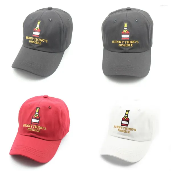 Casquettes de baseball Henny bouteille de vin broderie papa chapeau hommes femmes casquette de baseball réglable hip-hop danse mode Snapback Sport chapeaux