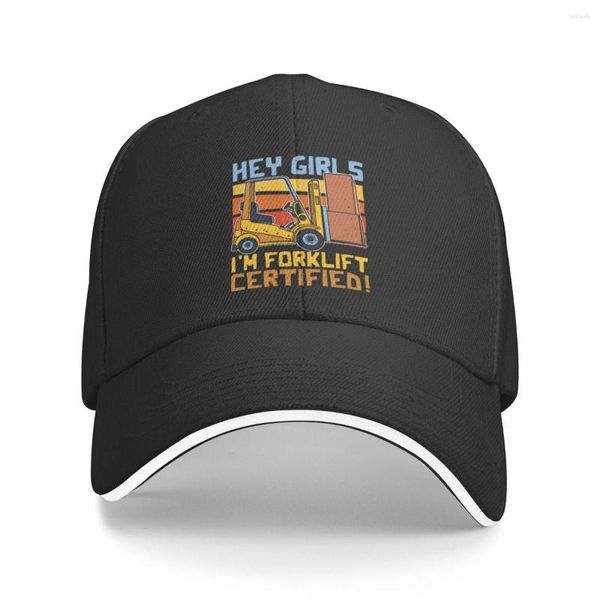 Gorras ¡Hola chicas! ¡Estoy certificado como montacargas! - Conductor Operador Almacén Gorra Béisbol Snap Back Sombrero Mujer Sombreros Hombres