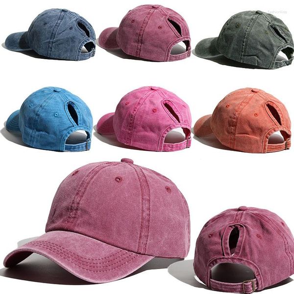 Casquettes de baseball haute casquette de Baseball pour femmes printemps été chapeau de soleil course Snapback Messy Bun femme femme