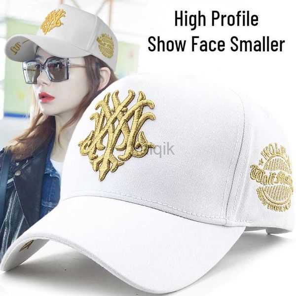 Ball Caps High Crown Structured Baseball Cap pour femmes hommes Sun Sun Golf Hat Big Head Sports Hat Sports Hat Brodery Totem Fashion Design D240507