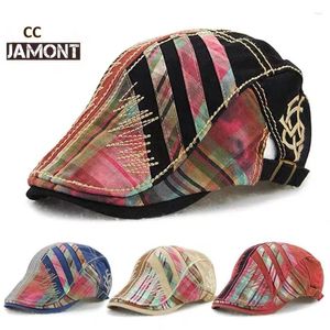 Caps à balle de haute qualité Baseball Cap Men Hat Spring Automne Fashion Classic Retro Beret Femmes Couture plaid avant mâle