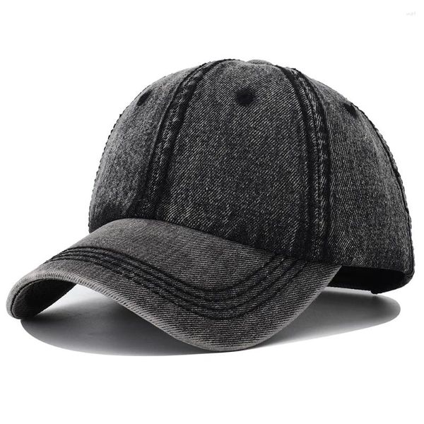 Tapas de pelota Capa de béisbol de mezclilla de color azul negro de alta calidad para mujeres Snapback Hat streetwear Jean Dad Hats Bone