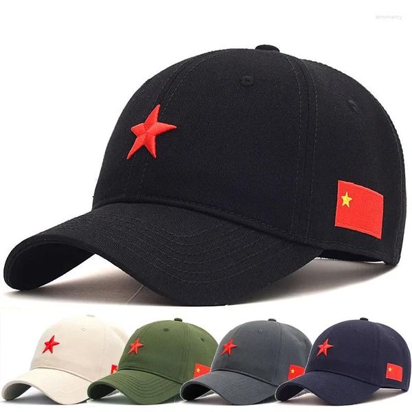 Gorras de bola Gorra de béisbol de cinco estrellas de alta calidad Cabeza grande para hombres Mujeres Sentimientos patrióticos chinos Sombrero Casual 55-60 cm 60-65 cm ajustable