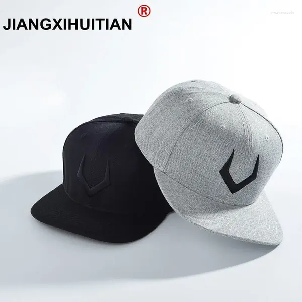 Gorras de bola de alta calidad Gris Lana Snapback 3D Bordado perforado Hip Hop Cap Flat Bill Otoño Invierno Béisbol para hombres y mujeres