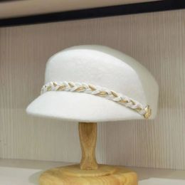 Gorras de bola Sombrero ecuestre decorativo japonés 100% lana tejido a mano de alta calidad Gorra retro para mujer Gorra de béisbol Sombrero de fieltro de moda 231216