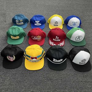 Casquettes de balle Haute Qualité Rhude Chapeaux Hommes Femmes Unisexe Brodé Baseball Vêtements De Sport Streetwear Style Hip-hop Casquette Droite Feb6