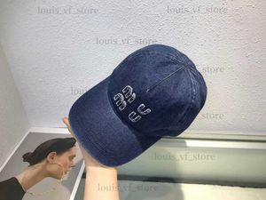 Ball Caps Hoge versie Miu denim baseball vrouwen 2023 nieuwe diepe top brede rand cap gezicht kleine zonneklep hoed T230804