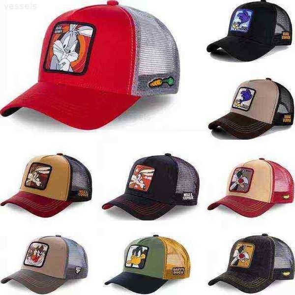 Gorras de béisbol Versión alta Conejo Pato Animal Dibujos animados Sombrero de red Gorra de béisbol para hombres y mujeres Moda Hip Hop QDG7