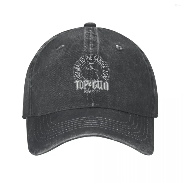 Ball Caps Highway vers le dangerzone Top Gun Men Femmes Baseball Denim Chapeaux Denim Cap Vintage Activités de plein air Couppes de couches