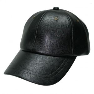 Ball Caps hip hop faux cuir ajusté de mode ajusté femme chapeau unisexe en métal streetwear streetwear noir noir vierge de baseball masculine