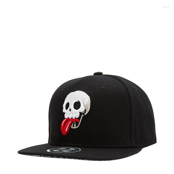 Gorras de bola Hip Hop Sombrero de ala plana Moda europea y americana Cráneo bordado Gorra de béisbol