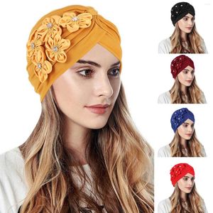 Ball Caps Hoodie String Womens Casual Flows Little Flowers Solid Head Cap Casse-coiffure Muslim Turban Souchy Woman S baseball