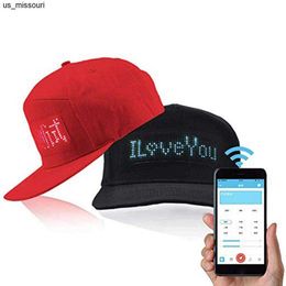 Casquettes de baseball Ventes chaudes Affichage LED lumineux Multilangue Sans fil compatible Bluetooth Led Casquette de baseball Chapeau de soleil Dropshipping J230520