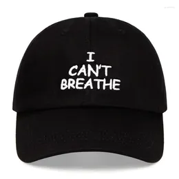 Ball Caps I Can't Breathe Papa Hoed Katoenen Baseball Cap Zomerhoeden Borduren Dames Heren Trucker